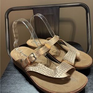 Romika Women's Studded Rose Gold Sandals Size 40 or 9 US